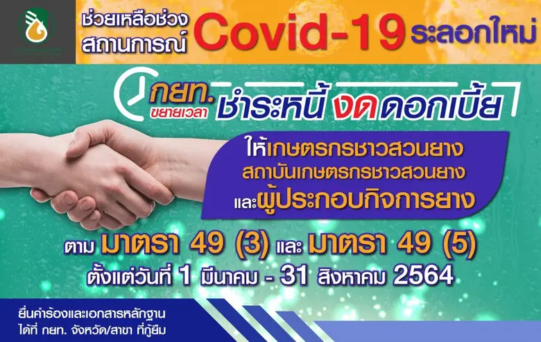 กยท. ขยายเวลาการชำระหนี้เงินกู้ตามมาตรา 4...