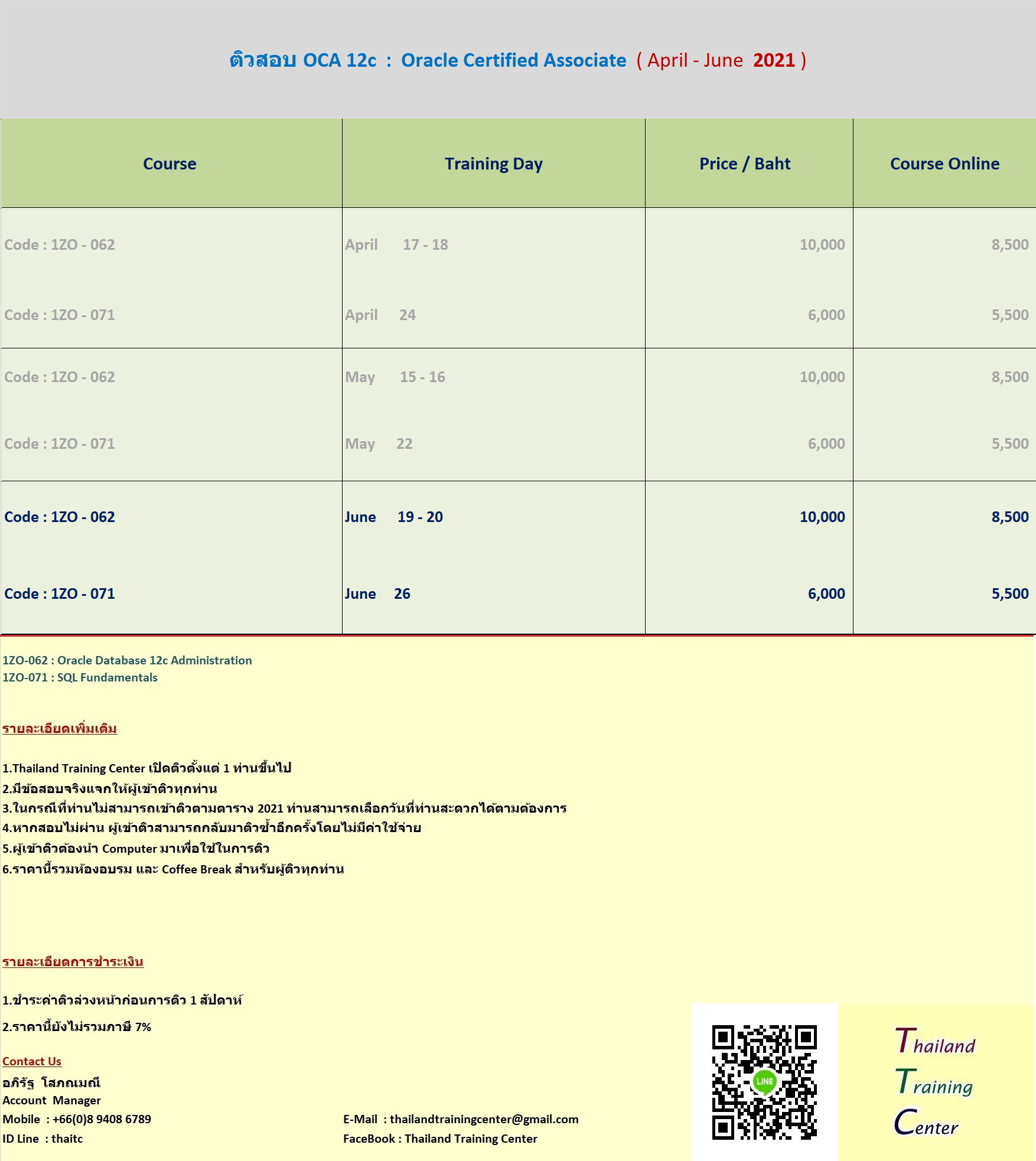 เปิดติวข้อสอบ OCA 12c เพื่อสอบใบเซอร์ Oracle Certified Associate