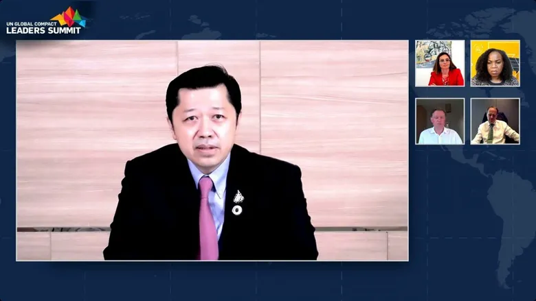 "ศุภชัย เจียรวนนท์" ซีอีโอเครือซีพี ประกาศความมุ่งมั่นนำธุรกิจทั้งองคาพยพสู่การเป็นองค์กรคาร์บอนเป็นศูนย์ บนเวที "UN Global Compact Leaders Summit 2021"