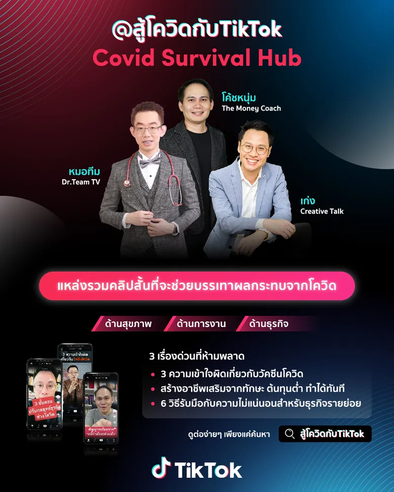 TikTok ส่งพลังบวกให้คนไทยฝ่าวิกฤต COVID เปิดตัวแคมเปญ #สู้โควิดกับTikTok