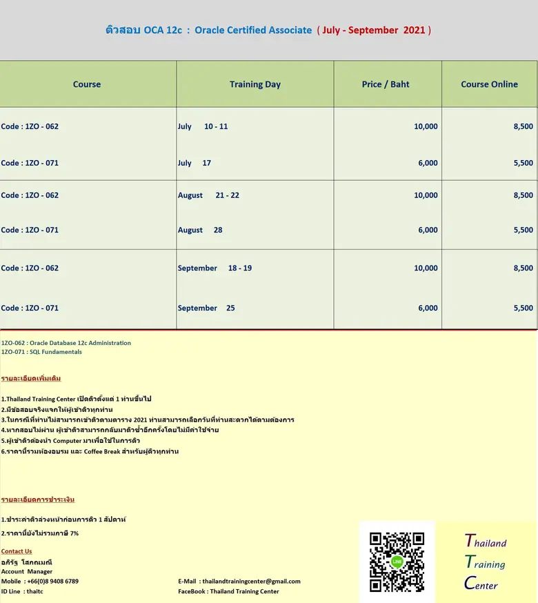 เปิดติวข้อสอบ OCA 12c เพื่อสอบใบเซอร์ Oracle Certified Associate