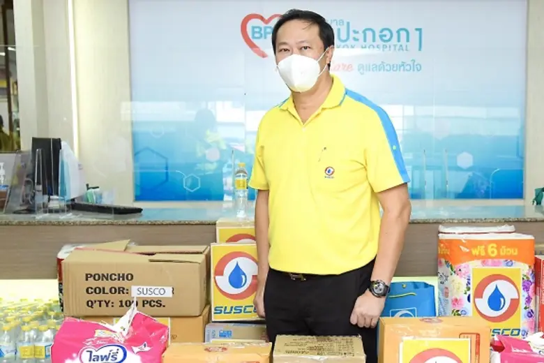 ซัสโก้ สมทบ โรงพยาบาลบางปะกอก1 มอบน้ำดื่มให้ผู้ติดเชื้อ Covid-19