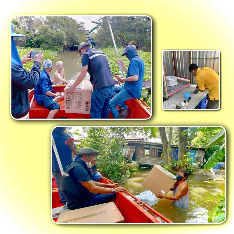 ปลื้ม เครือข่ายเอกชน จิตสำนึกดี ร่วมสนับสนุนวัสดุ อุปกรณ์ฯ ช่วยเหลือบรรเทาทุกข์น้ำท่วม