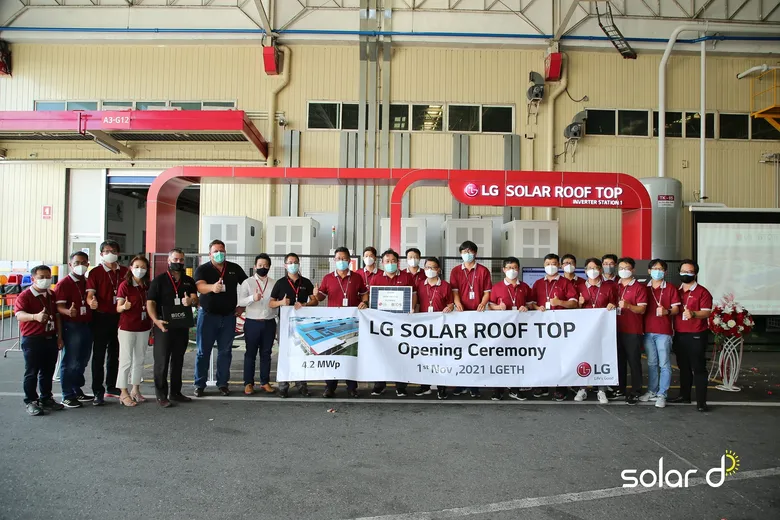LG Electronics Thailand ผนึกกำลังกับ Solar D และ BECIS เปิดโครงการติดตั้งพลังงานแสงอาทิตย์ 4.2 MWp อย่างเป็นทางการ
