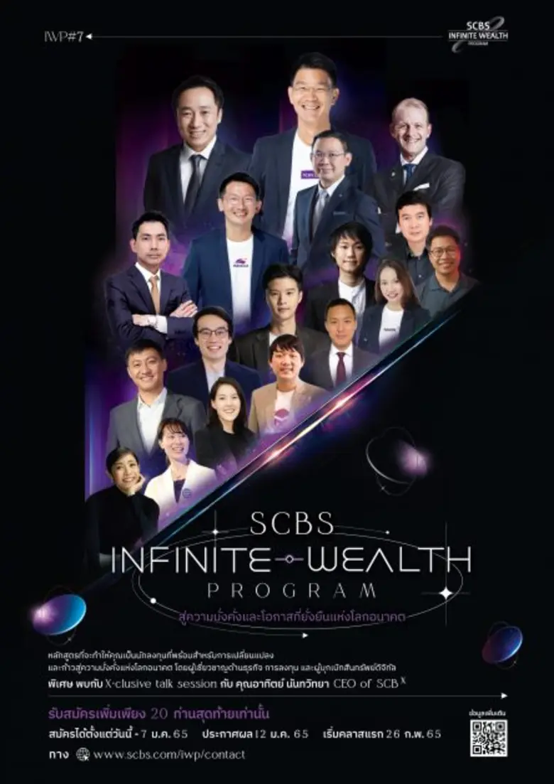 บล.ไทยพาณิชย์ เปิดรับสมัคร "SCBS IWP ครั้งที่ 7" หลักสูตรเตรียมความพร้อมสำหรับนักลงทุนยุคใหม่สู่ความมั่งคั่งแห่งโลกอนาคต