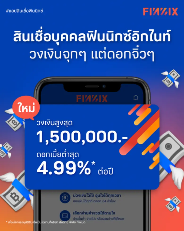 มันนิกซ์ปลื้มสินเชื่อนาโนฯ โตทะลุเป้า เปิดตัวสินเชื่อส่วนบุคคล "ฟินนิกซ์ อิกไนท์" ขยายฐานลูกค้ามนุษย์เงินเดือน ชูดอกต่ำสุด 4.99% ต่อปี