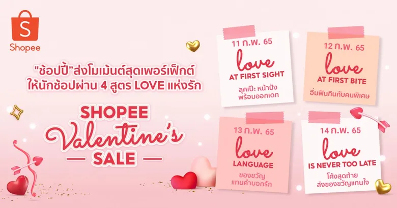 วาเลนไทน์นี้! "ช้อปปี้" ขอเป็นคิวปิดส่งความสุขให้นักช้อปผ่าน 4 สูตรแห่งรัก ฉบับนิวนอร์มัลในแคมเปญ Shopee Valentine's Sale ช้อปโปรเด็ดมัดใจเธอ