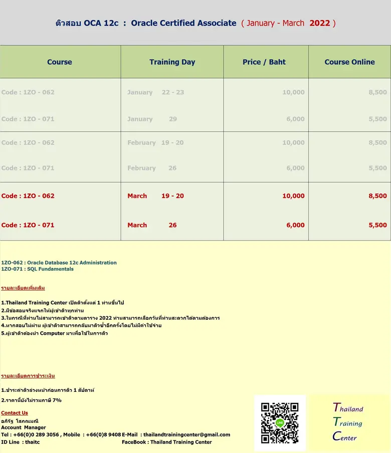 เปิดติวข้อสอบ OCA 12c เพื่อสอบใบเซอร์ Oracle Certified Associate
