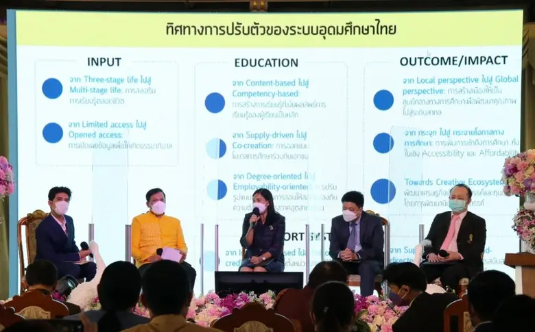 สอวช. สะท้อนบทบาทการอุดมศึกษา วิทยาศาสตร์ วิจัยและนวัตกรรมกับการพัฒนาการศึกษาไทย  ชี้แนวทางจัดการศึกษาตอบโจทย์ความเปลี่ยนแปลง พร้อมรองรับสังคมสูงวัยและการเรียนรู้ตลอดชีวิต