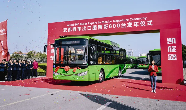 Xinhua Silk Road: "อันไค" ส่งออกรถบัสใช้ก๊าซธรรมชาติ 800 คันไปยังเม็กซิโก