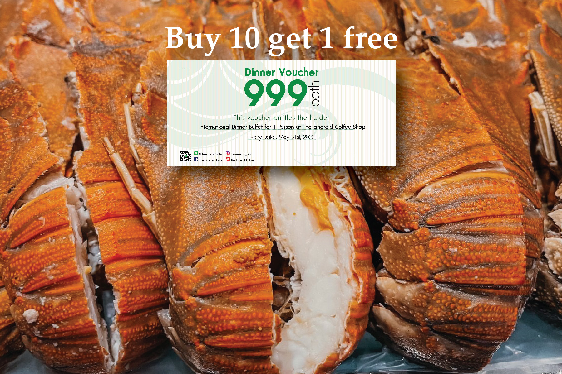 Wow...Wow บัตรบุฟเฟต์สุดคุ้มเพียง 999 บาท "10 แถม 1"