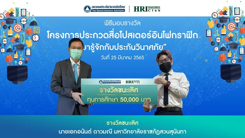 สมาคมประกันวินาศภัยไทย ประกาศผลการประกวดสื่อโปสเตอร์อินโฟกราฟิก  "มารู้จักกับการประกันวินาศภัย"