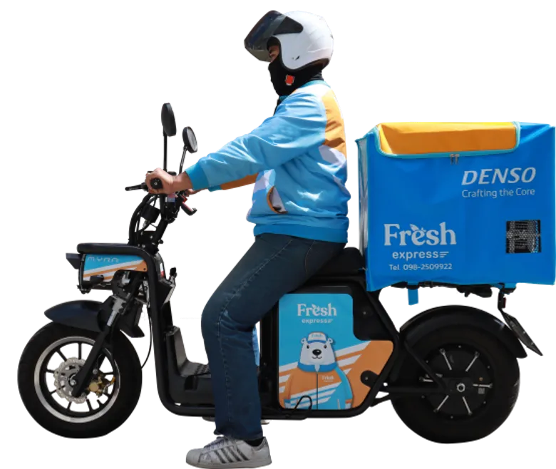 SVL Group ส่ง"Fresh Express"บริการขนส่งอาหารด้วยมอเตอร์ไซค์ไฟฟ้า พร้อมกล่องควบคุมอุณหภุมิ ตั้งธงขนส่งรวดเร็ว บริการด้วยใจ ใส่ใจสิ่งแวดล้อม