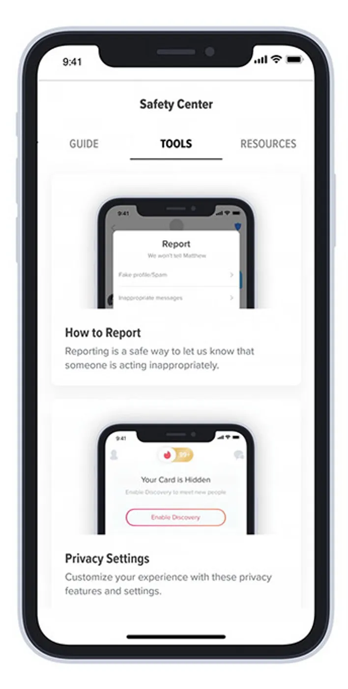 Tinder เปิดตัวศูนย์กำกับดูแลความปลอดภัยบนแอพฯ