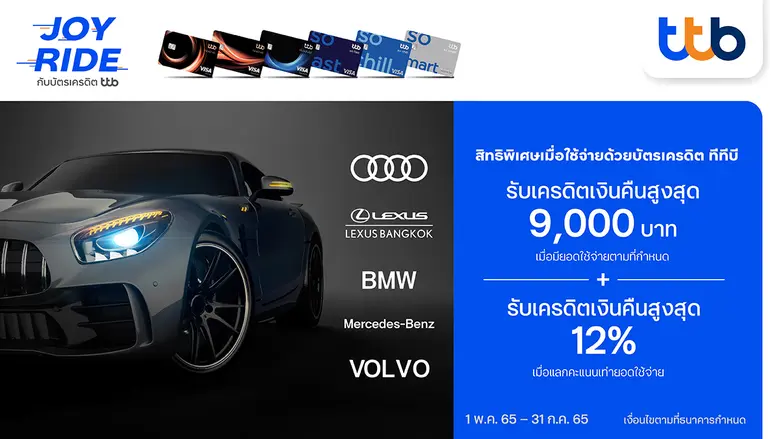 บัตรเครดิต ทีทีบี มอบสิทธิพิเศษเหนือระดับ...