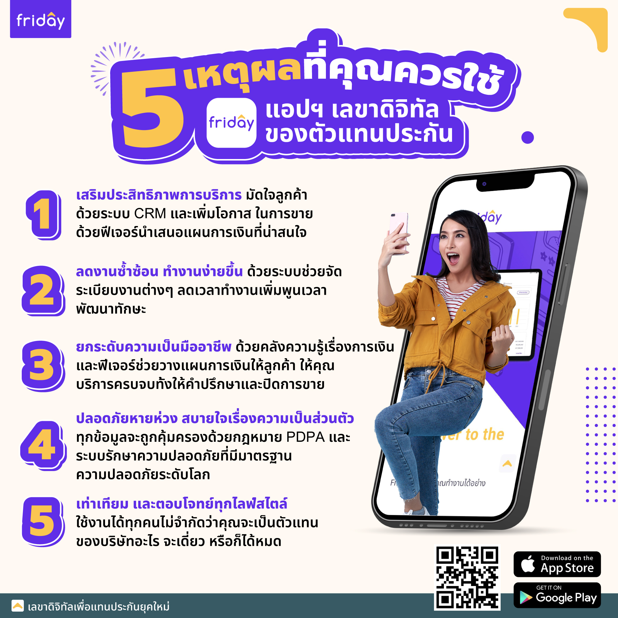 TQD เปิดตัวแอปพลิเคชันใหม่ 'Friday' สุดยอดผู้ช่วยมือหนึ่งของตัวแทนประกัน แอปฯ เดียวตอบโจทย์ครบทุกฟีเจอร์