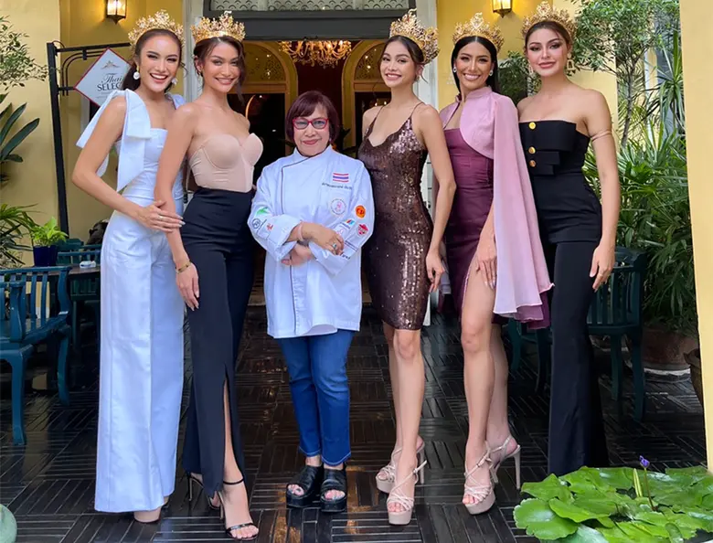 Newly Crowned Miss Grand Thailand 2022 &amp; Entourage Visit Blue Elephant Bangkok