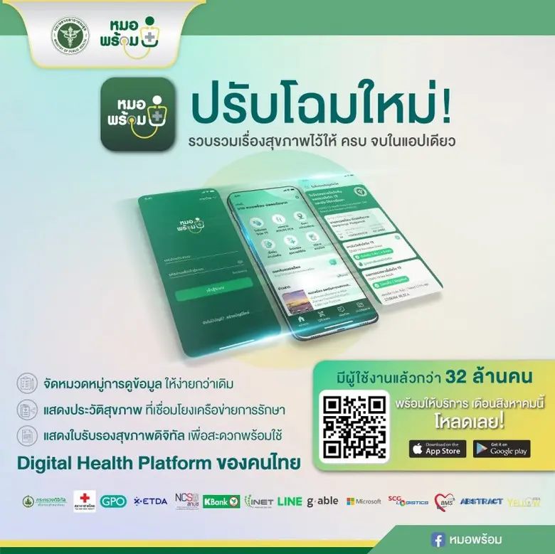 กระทรวงสาธารณสุขยกระดับ "หมอพร้อม" จากบริ...