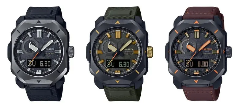 คาสิโอเปิดตัวนาฬิกา PRO TREK รุ่นใหม่ กรอบตัวเรือนโลหะทรงแปดเหลี่ยม
