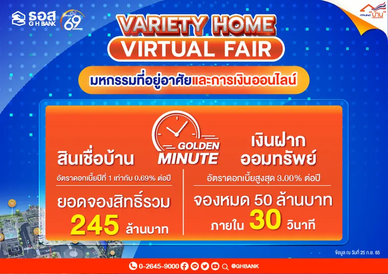 ธนาคารอาคารสงเคราะห์ เผยผลการจัดงาน Variety Home Vi...