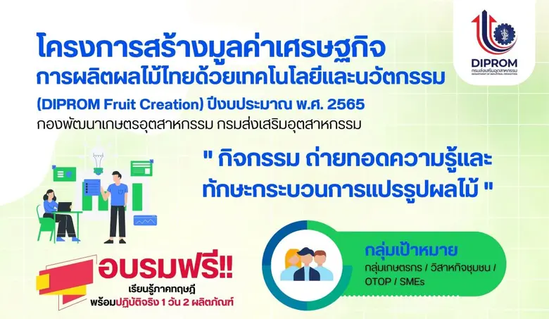 อบรมถ่ายทอดเทคโนโลยีแปรรูปอะโวคาโด มะม่วง ฝรั่ง