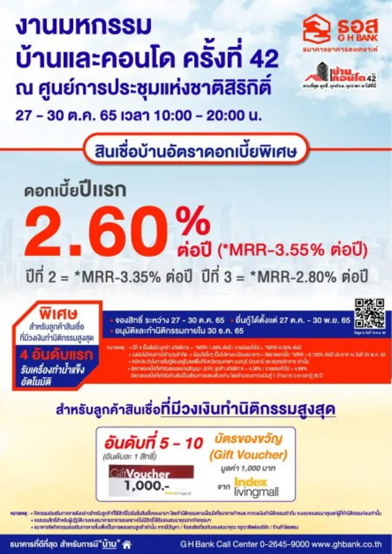 ธนาคารอาคารสงเคราะห์ (ธอส.) เอาใจประชาชนท...