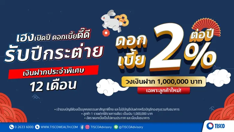 ธนาคารทิสโก้ จำกัด (มหาชน) ประเดิมปีกระต่...