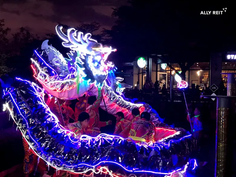 ฉลองความปังรับตรุษจีน ตระการตาการแสดงสิงโต - มังกร LED จัดโชว์ให้ชมอย่างจุใจ ในงาน "ALLY Chinese New Year"