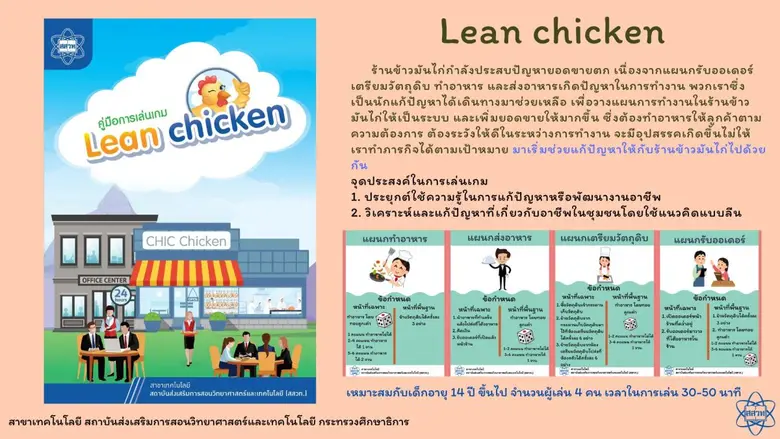 สสวท. สนุกคิดเรียนวิทย์กับเกมกระดาน Lean chicken เกมน้ำดีสร้างทักษะแก้ปัญหา พัฒนาการเรียนรู้เทคโนโลยี
