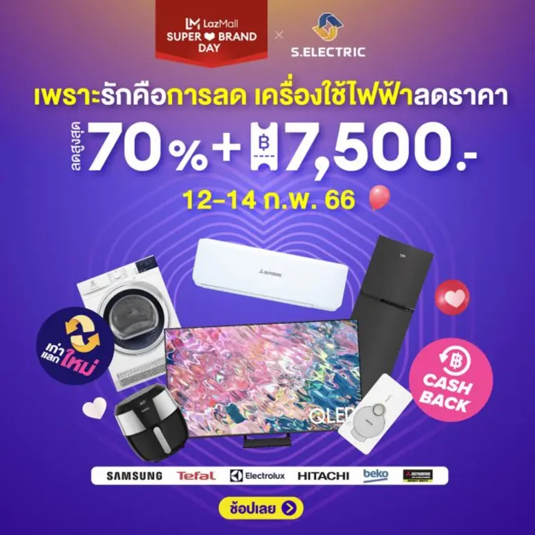 ลาซาด้า ยกทัพเครื่องใช้ไฟฟ้า-ของใช้ในบ้านจากแบรนด์ดัง ส่งโปรแรงจัดเต็มเอาใจนักช้อปทั้งเดือน ก.พ.!