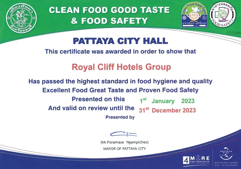 The Royal Cliff Hotels Group has been awa...