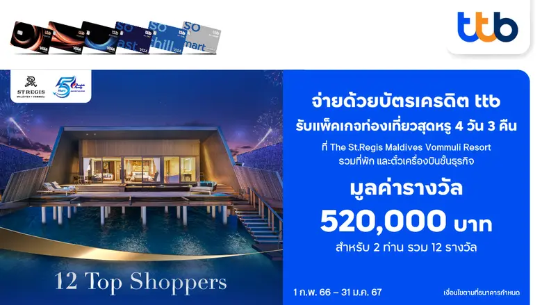 บัตรเครดิต ttb เอาใจนักช้อป และรักการท่อง...