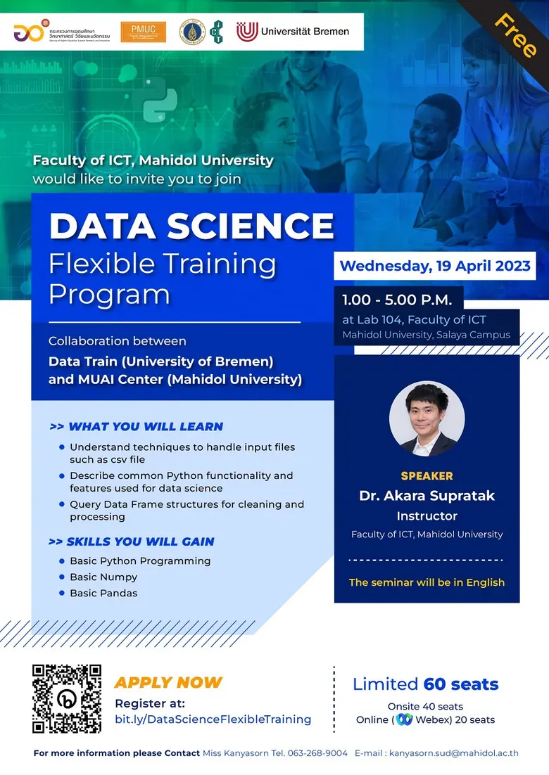 Data Science Flexible Training Program, Collaboration between Data Train (Bremen) and MUAI Center (Mahidol University)