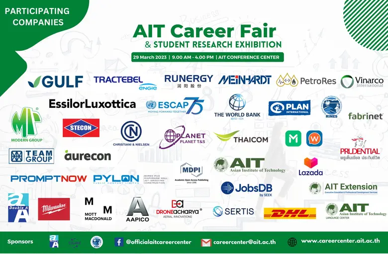 "AIT Career Fair" สร้างโอกาสในการร่วมงานกับองค์กรชั้นนำกว่า 35 แห่งในไทย