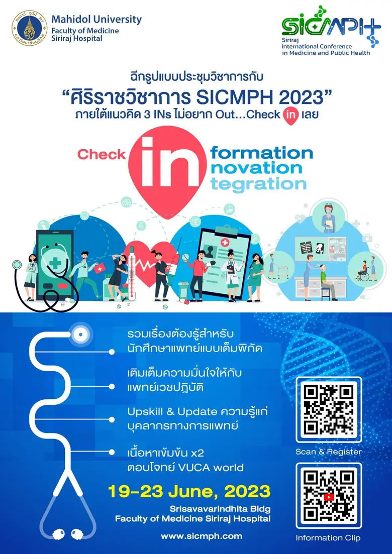 "ศิริราช" ชวนอัปเดตความรู้ทางการแพทย์ ในงานประชุมวิชาการนานาชาติ ประจำปี 2566