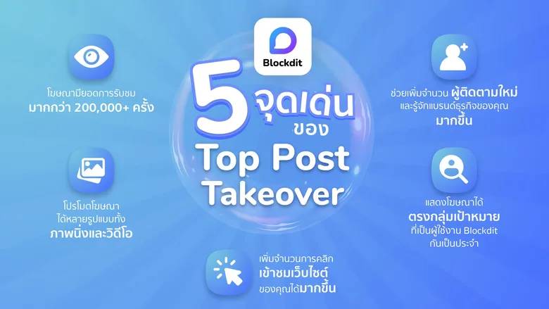 สร้างแบรนด์ให้คนรู้จักด้วย TOP POST ADS ตำแหน่งโฆษณาที่ดีที่สุดบน Blockdit