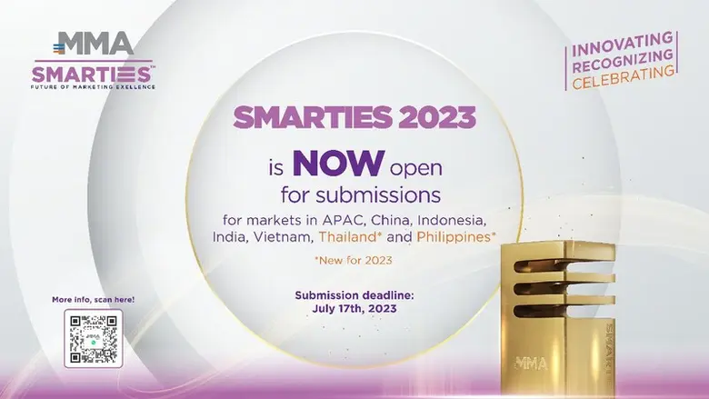 เอ็มเอ็มเอ โกลบอล เอเชียแปซิฟิก เปิดรับผลงานเข้าร่วมประกวดชิงรางวัลสมาร์ทตีส์ ประจำปี 2566 พร้อมขยายสู่ฟิลิปปินส์และไทย