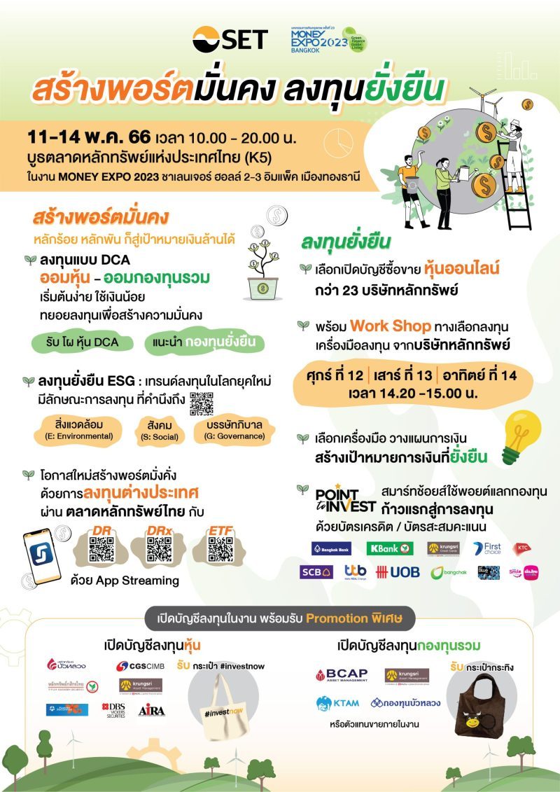 ชวนผู้ลงทุน "สร้างพอร์ตมั่นคง ลงทุนยั่งยื...