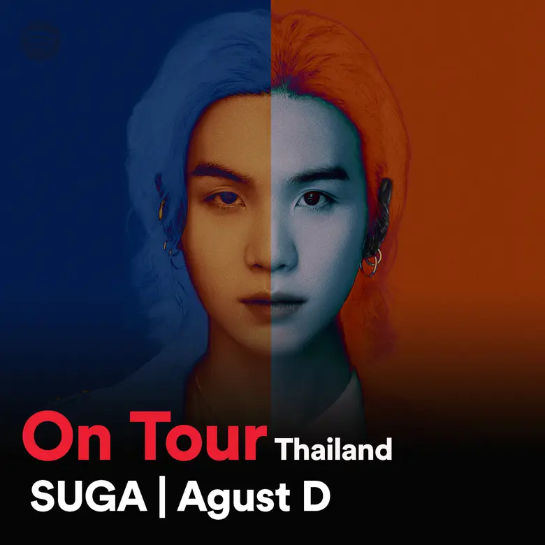 Spotify ปล่อยเพลย์ลิสต์ "On Tour Thailand: SUGA l Agust D" ให้อาร์มี่พร้อมจัดเต็มในคอนเสิร์ตเดี่ยวครั้งแรกของ SUGA