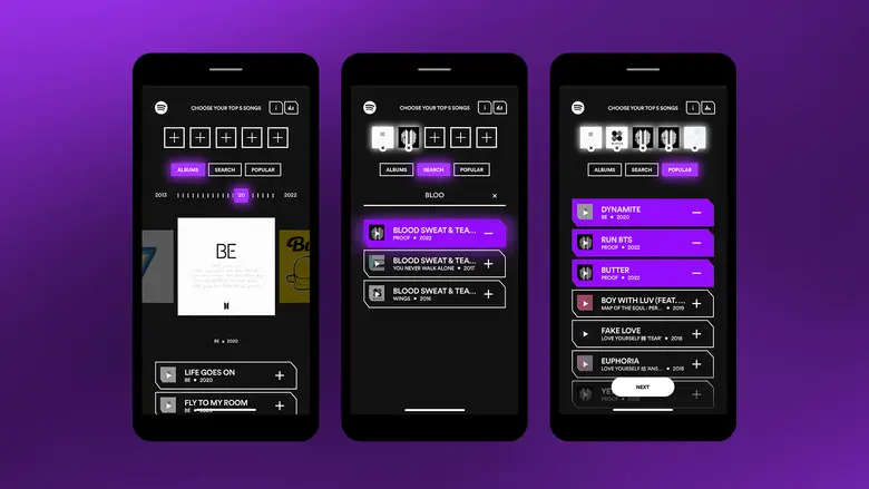 Spotify เปิดตัวฟีเจอร์ "My Top 5: BTS Songs" ชวนแฟน ๆ แชร์เพลงโปรด BTS ฉลองครบรอบ 10 ปี