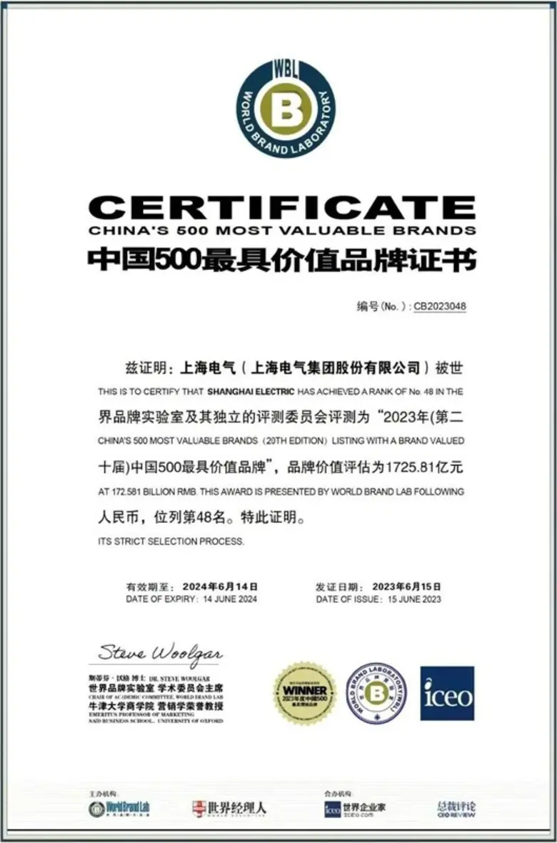 Shanghai Electric (SEHK:2727, SSE:601727)...