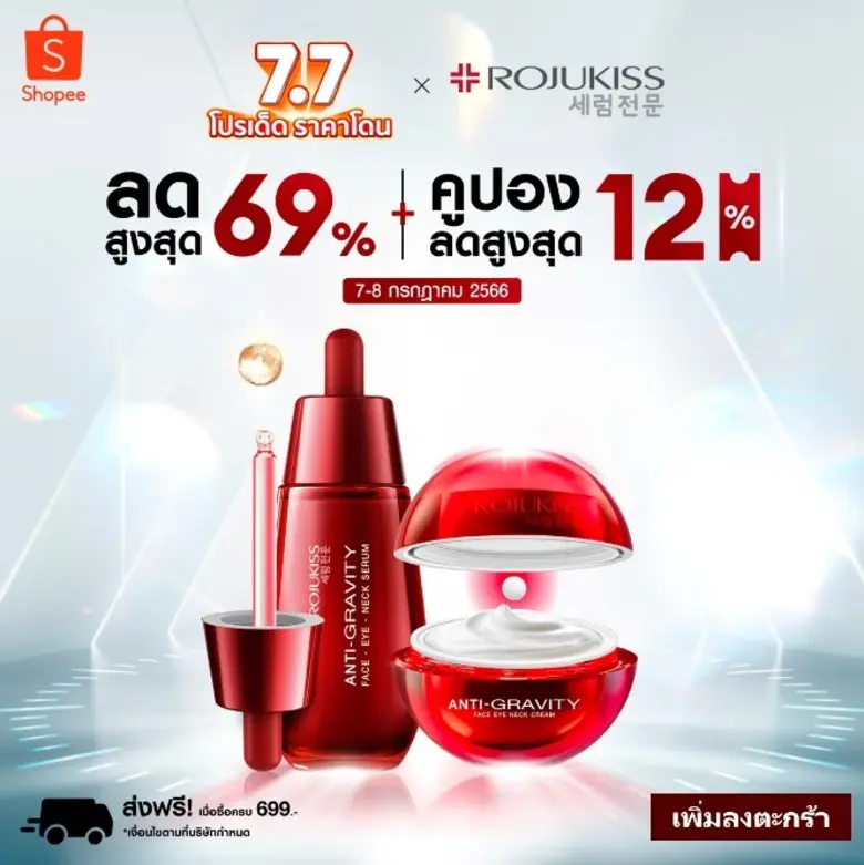 ต้อนรับเทศกาล 7.7 Anti-Gravity Face Eye Neck Cream มอบสินค้าในราคาพิเศษ!