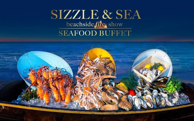 'Sizzle & Sea' Beachside Fire Show Seafood Buffet at Centara Grand Mirage Pattaya