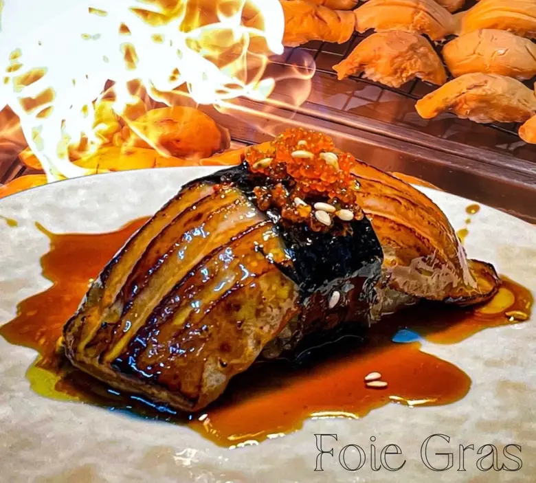 All you can eat "Foie gras sushi" at the Emerald Coffee Shop