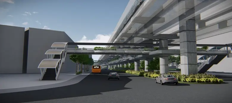 กทม.อยู่ระหว่างปรับปรุงขยายทางเท้าใต้ Skywalk บางกะปิ อำนวยความสะดวกประชาชน