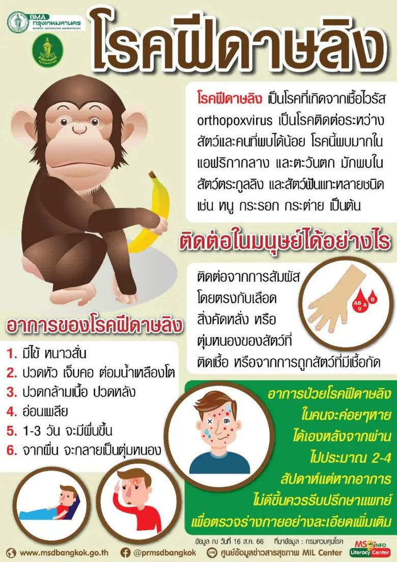 รพ.กทม.เตรียมพร้อมเฝ้าระวังป้องกันโรคฝีดาษลิง