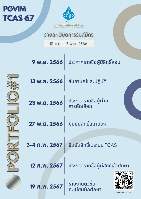 ดุริยางคศาสตรบัณฑิต สถาบันดนตรีกัลยาณิวัฒนา เปิดรับสมัครนักศึกษาใหม่ TCAS 67 - Portfolio ครั้งที่ 1