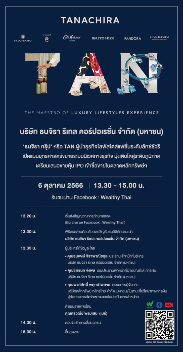 หุ้น IPO น้องใหม่ บมจ.ธนจิรา รีเทล คอร์ปอ...