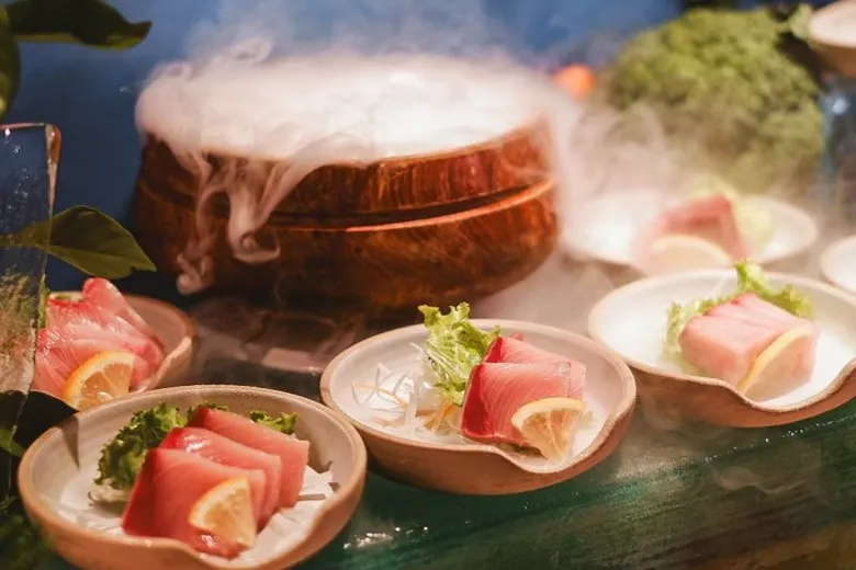 "Hamachi Sashimi" at the Emerald Coffee Shop