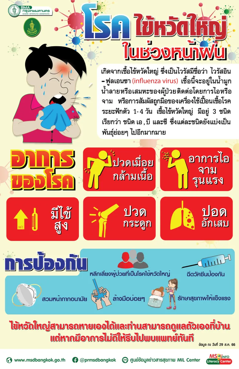 กทม.ให้บริการเชิงรุกเฝ้าระวังป้องกันการแพร่ระบาดโรคไข้หวัดใหญ่-ไข้เลือดออก
